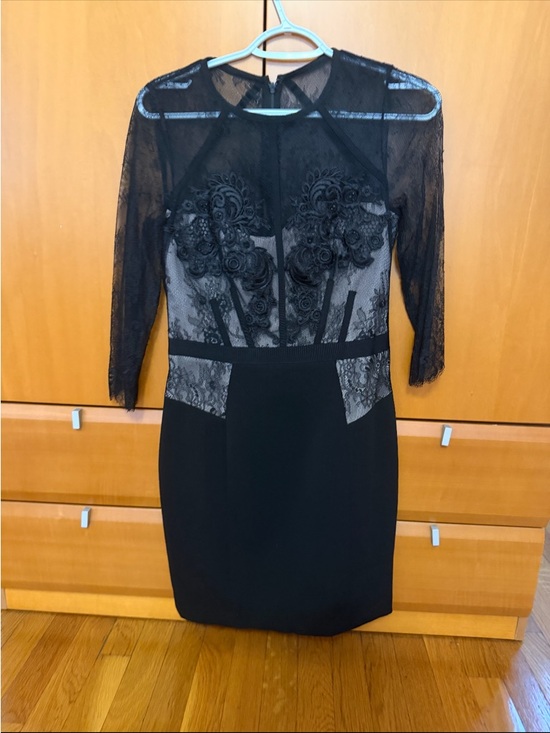 Karen Millen Dresses & Skirts - Black Lace Sheath Dress with Embroidered Bodice